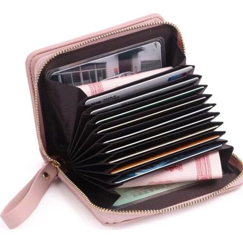 Credit/Bank/ID Card Holder Wallet Women/men Red/black/pink/green/gray Zipper/hasp Multifunction Business Card Holder Female/male