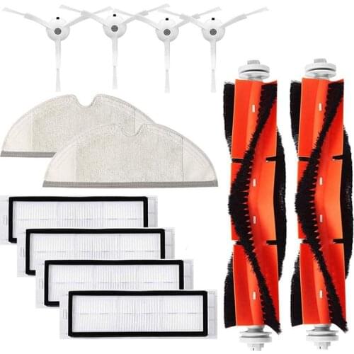 Replacement Accessories Kit for Xiaomi Roborock S5 S50 S51 C10 E25 E20 E35 Pack of 2 Main Brush, 4 Hepa Filters, 4 Side Brushes