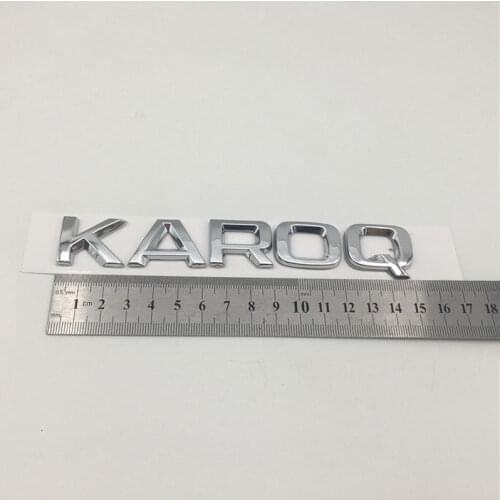 For Skoda Karoq Logo Tail Car Rear Trunk Lid Emblem Stickers chrome silver ABS For Karoq Car Logo Sticker