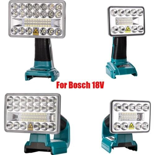 Newest For Bosch 18V lithium Li-Ion Battery BAT618 BAT609G Portable Indoor Outdoor Work Light LED Lamp With USB Outdoor Lighting