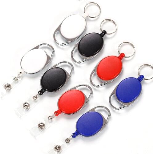 Oval Badge Reel Holder Back Clip Buckle Retractable Key Chain Cable Name Id Card Buckle Doctor Accessories