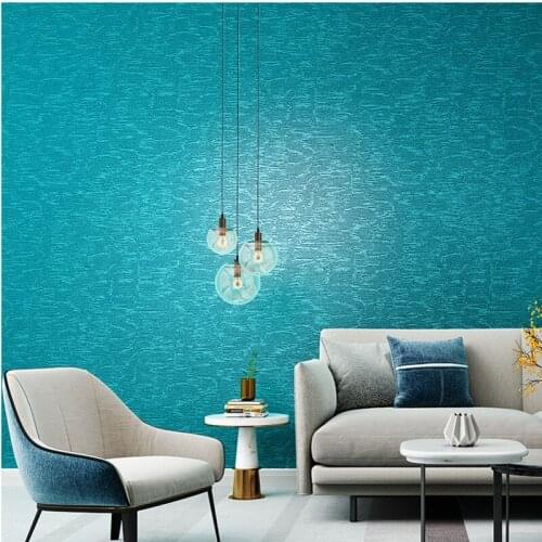 PAYSOTA Nordic Style Peacock Blue Pure Pigment Color Wallpaper Living Room Background
