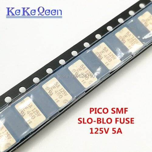 50pcs/lot 0460005.UR 5A 125V PICO SMF SLO-BLO FUSE Slow blow Surface Mount Fuse 5.0*7.0mm