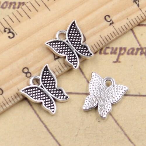 20pcs Charms Lovely Butterfly 13x12mm Tibetan Silver Color Pendants Antique Jewelry Making DIY Handmade Craft