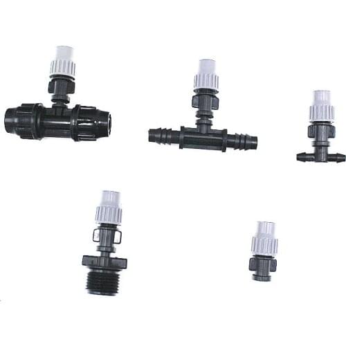 Grey Misting Sprinkler Mist Cooling Nozzle Garden Greenhouse Adjustable Closable Spray Drip Fittings