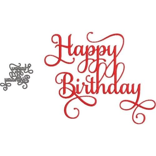 Metal Cutting Dies Happy Birthday 1 Stencils Scrapbooking Embossing DIY Crafts Paper Cards Album Decor Metal Dies Cut