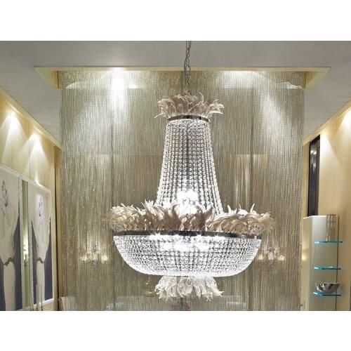 Modern minimalist crystal chandelier high-end living room restaurant hotel villa light luxury creative lighting