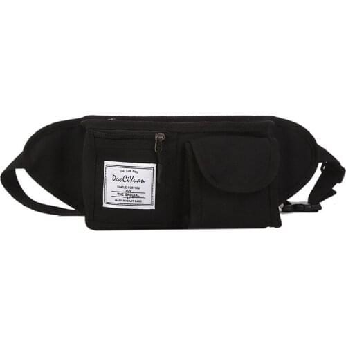 New Womens Canvas Messenger Bag Girls Zipper Chest Waist Bag Shoulder Bag All-match Style Cross-Body Bags