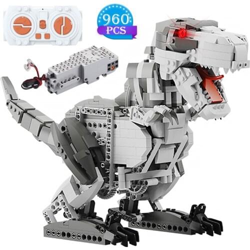 Technical Ideas Remote Control Dinosaur Building Blocks Moc Jurassic Animal Park Children Assembly Bricks Set Toys Boy DIY Gifts