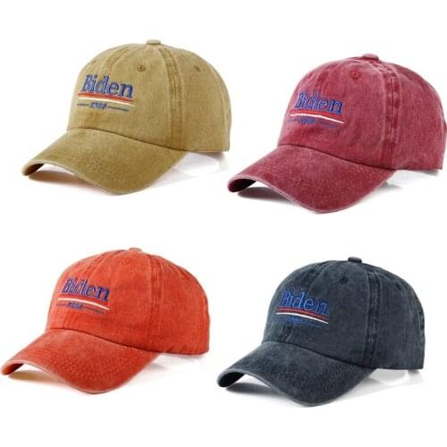Unisex 2020 American President Democrat Election Baseball Cap Vintage Washed Letters Stripes Embroidered Sunscreen Snapback