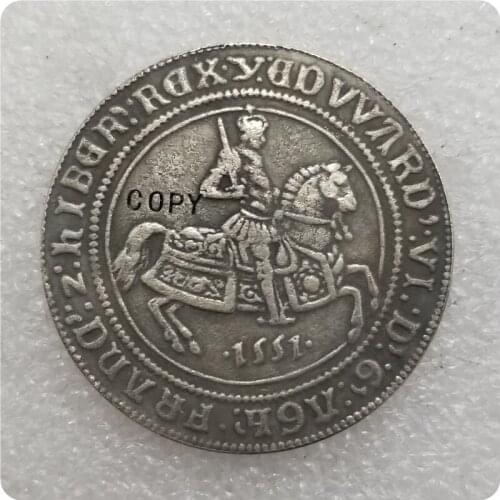 VICTORIAN ELECTROPLATED COPY OF 1551 CROWN Copy Coin commemorative coins