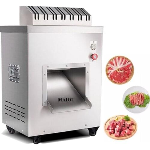 Electric Commercial Meat Slicer Stainless Steel Slicer Wire Cutter Fully Automatic Meat Grinder Sliced Meat Dicing Machine220v