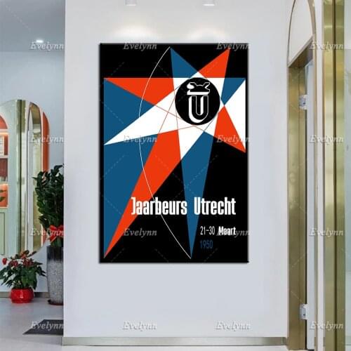 Otto Treumann Exhibition Poster Jaarbeurs Utrecht 1950 Minimalism Modern Home Decor Prints Wall Art Canvas Modular Pictures