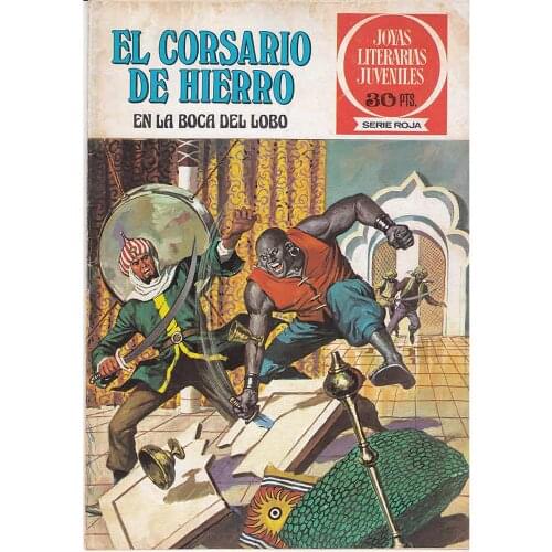 The iron corsary, Youth Literary jewelry Red Series N. 4, year 1977, ED. BRUGUERA, 2ª ED., AUTHOR AMBROS