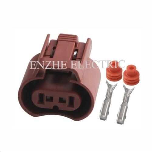 100set DJ7028WB-2.8-21 car Connector Terminal jacket auto Plug socket 2 pin female Connector 2P connector Fuse box
