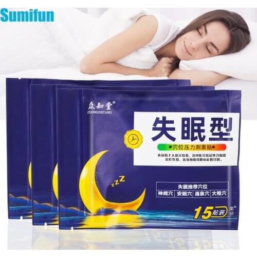 15Pcs Insomnia Stickers Herbal Medical Help Sleeping Patch Neurasthenia Soothing Sleep Aid Plaster Health Improve Sleep Quality