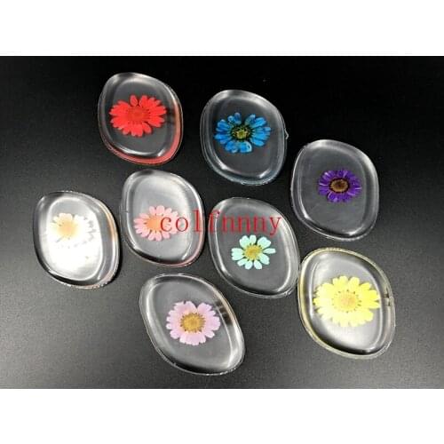 200pcs/lot Silicone Gel Cosmetic Puff Transparent Silica Flawless Powder Puff Sponge Blending Jelly with Dried Flower Maquillaje