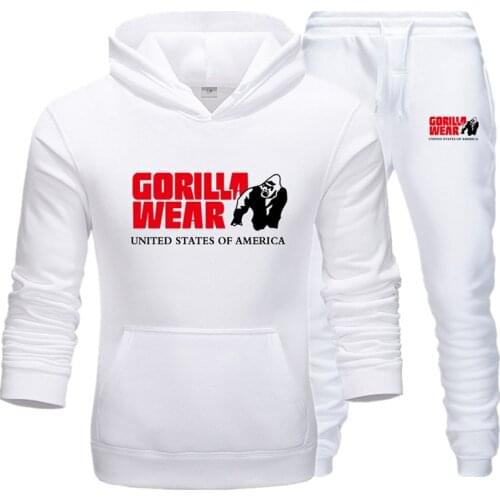 2019 GORILLA WEAR Hot Sale Mens Sets Hoodie+pants Two Pieces Sets Casual Tracksuit Male Casual Fitness Tracksuit men