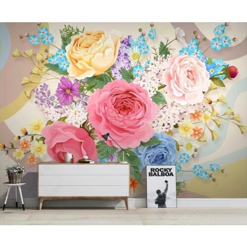 Custom mural 3d photo wallpaper Modern pastoral plants and flowers home decor living room wallpaper for wall 3 d on the wall