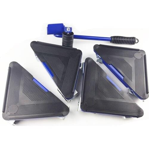 5 PCS Furniture Transport Set Furniture Lifter & Furniture Slides (Mover Rollers) 4 Wheeled Corner Movers + 1 Wheeled Lifter