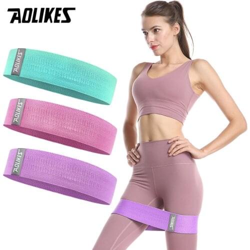 AOLIKES 1PC Fitness Rubber Hip Band Yoga Resistance Band Elastic Tight Legs Exercise Loop for Squats Training Anti Slip Gym