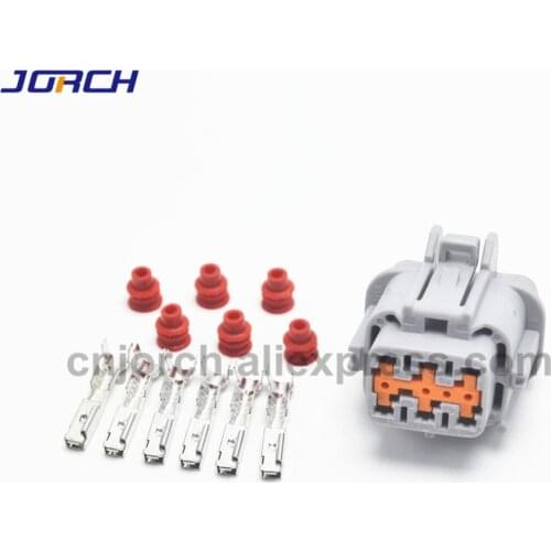 Free shipping 5sets sunitomo 6pin automotive waterproof electric wire harness sealed connector plug 6185-5177