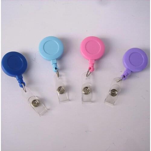 Free shipping 1000pcs/lot customized logo badge reel; promotional retractable plastic badge holder; belt clip BR30