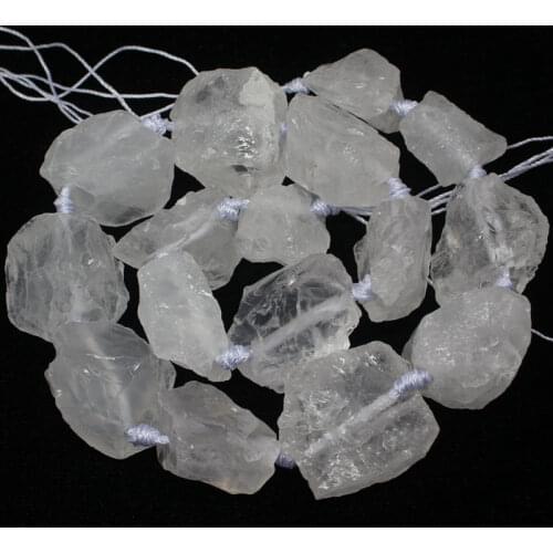 Free Shipping!18~28mm Natural White Rock Crystal Quartz Freeform DIY Loose Beads 15"