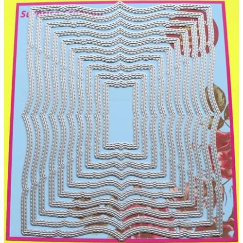 Large Cutting Dies Fancy Edge Rectangle Scrapbook Cardmaking Paper Craft DIY Metal Stencil