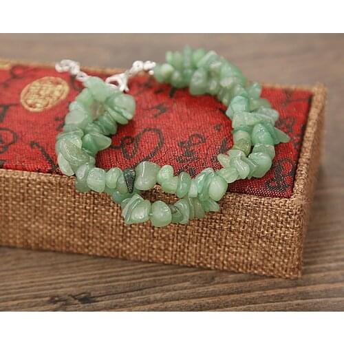 Natural Crushed Stone Crystal Bracelet Double Layer Paired Irregular Boho Bangles Bracelets Womens Casual Party Dating Jewelry