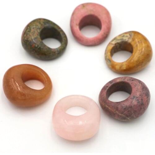 5pcs Hot Fashion Natural Indian Agates Stone Big Rings Women Men Glossy Face Finger Ring for Women Men Jewelry Dropshipping
