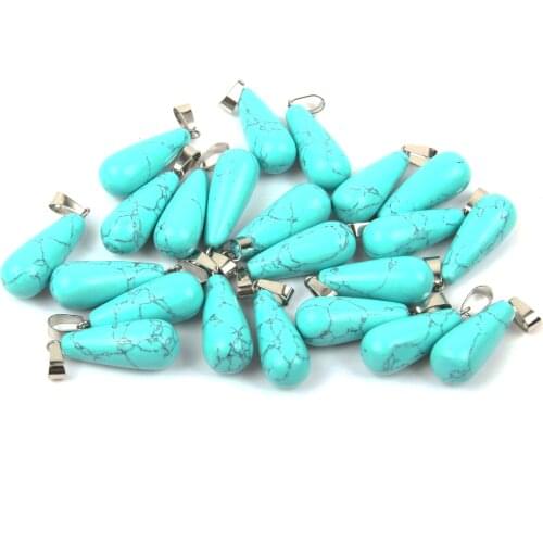 Fashion Charms Natural Stone Agates Crystal Pendant Round Drop-shape Quartz Pendants For DIY Necklace Earring Jewelry Making