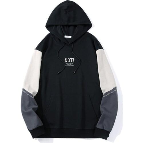 Anyvearon Mens Long Sleeve Hoodies Autumn&Winter New Sweatshirts Patchwork Color Man Hooded Hip Hop Young Men Clothing Hoodie