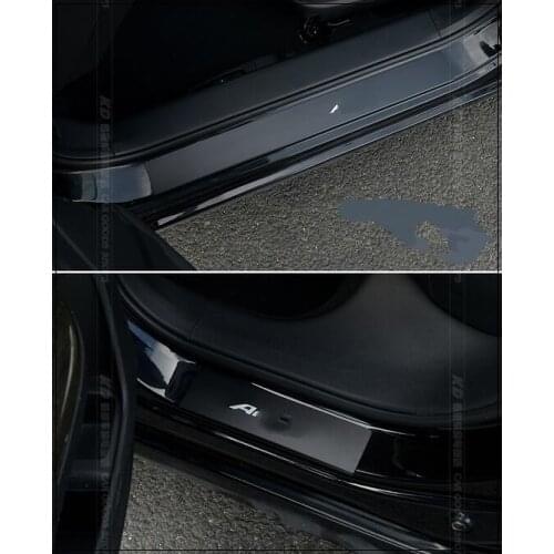 Higher star aluminium alloy color 4pcs Car door sills scuff footplate,protection sticker with logo for Honda Accord 2014-2017