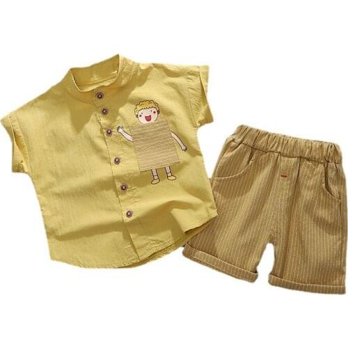 New Summer Baby Fashion Clothes Children Girls Cotton Shirt Shorts 2Pcs/sets Kids Infant Clothing Toddler Boys Cartoon Tracksuit