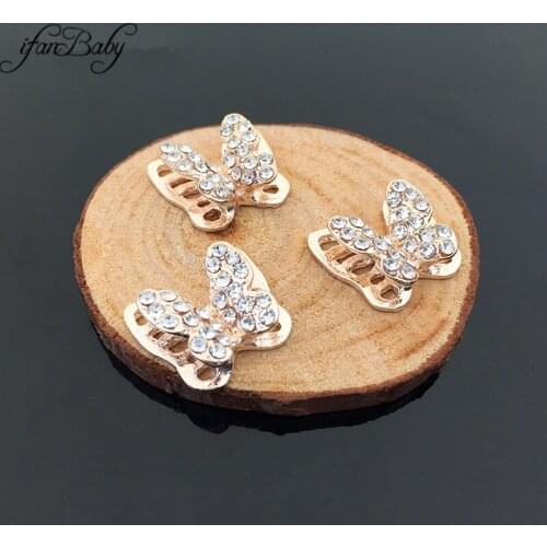 Flat Back Clear Crystal metal Rhinestone Buttons DIY Accessories