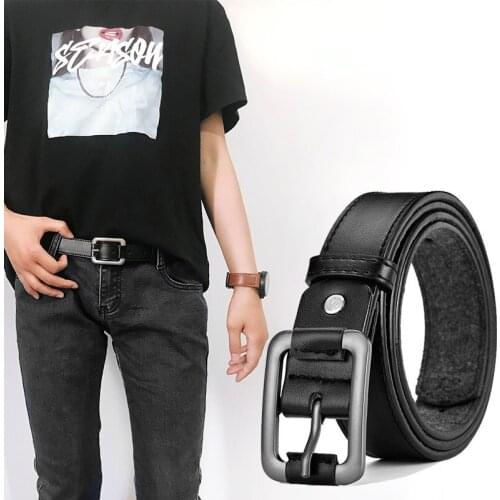 Ladies belt unisex Korean retro ladies belt square buckle boys student jeans belt