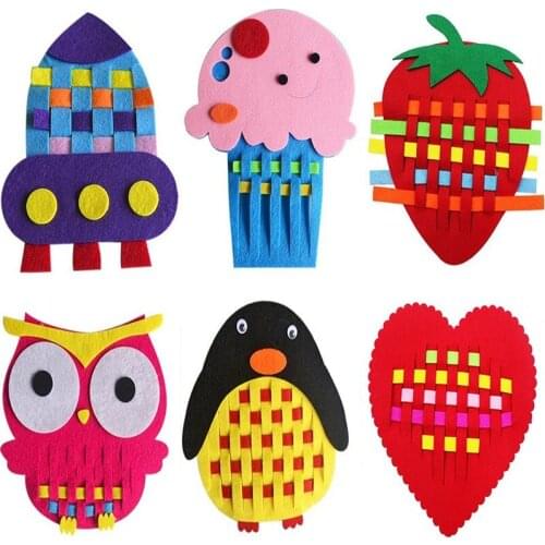 1 Set Wool Felt Handmade Animal Owls Elf Kit for Kids Training Brain Parent-child Interactive Toys Wool Felt Doll Teaching Felt