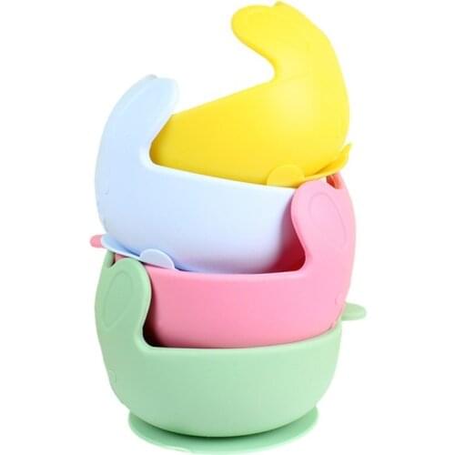 Silicone Baby Feeding Bowl Spoon Kids Tableware Spill-Proof Suction Children Self Feeding Dishes Silicone Plate Baby Accessories