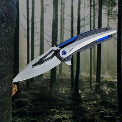 Foldable G10 Blue Handle 440C&58HRC Sharp High Quality Collection Outdoor Off-Road Survival EDC Tools SR999 MILITARY STEEL KNIFE