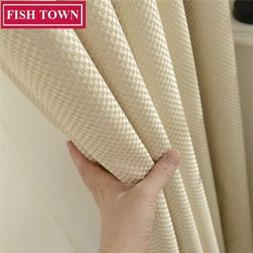 Fish Town Faux Linen Blackout Curtain Window Treatment Drape Square Style Curtains Blinds for Bedroom Living Room Custom Made