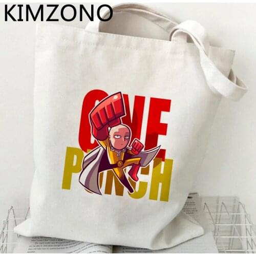 One Punch Man shopping bag bolsa shopping recycle bag tote bolso bag cloth string sac cabas sacolas