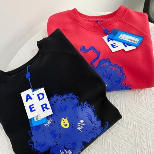 ADER ERROR Men Women Autumn Winter Sweatshirt flower Graffiti embroidery Loose coat Adererror Hoodie Street wear