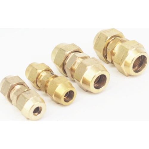 Flare Fit Tube O/D 6/8/10/12/14mm Brass Connector Fitting Air tool Fitting With Nuts