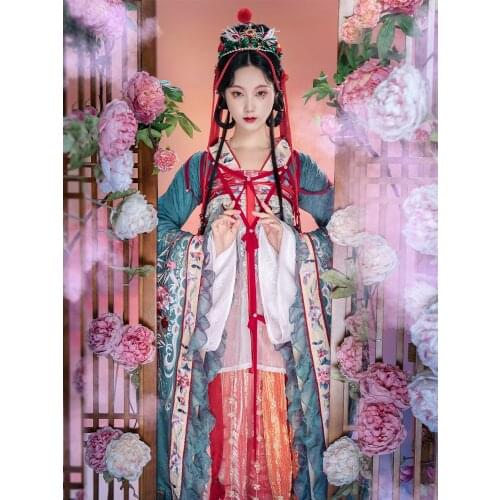 Qinghuan Ji Womens Han Chinese Clothing Authentic Original Design Back to the South and North Dynasties Big Sleeve Cross-Border