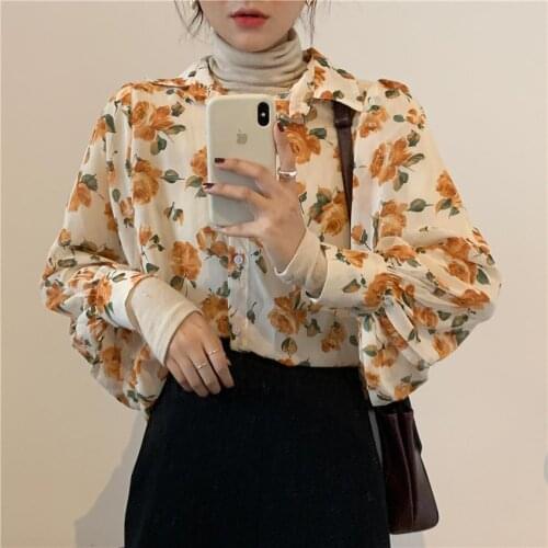 Blouse Women Shirt Womens Shirt Lantern Sleeve Chiffon Shirt Loose Blusas Mujer De Moda