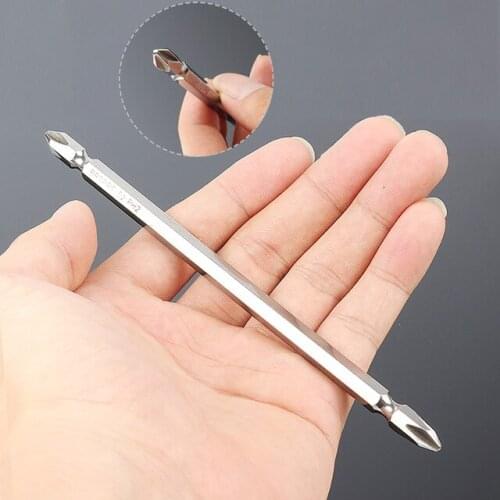 HOEN 1pcs 150mm PH2 Magnetic Phillips Screwdriver Bit Double Head Power Driver Bit 1/4" Hex Shank Cross Screwdriver Alloy Steel