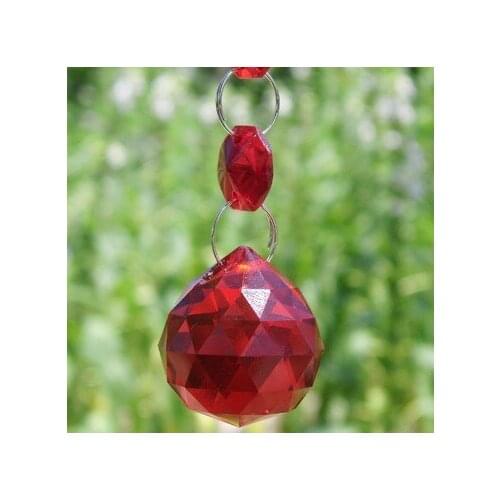 10pcs 30mm Red Color Crystal Lamp Ball Prism Chandelier Wedding Decor Teardrop Pendant Glass Crystal Chandelier Free Shipping