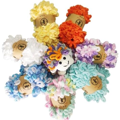 100g/Roll Hand Knitting Finger Loop Yarn Crochet Super Warm Puffy Circle Cotton Braided Rope Blanket Pillow Scarf Hat Sock Toy