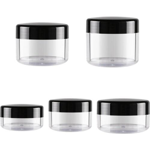 100 pcs/lot 3g 5g 10g 15g 20g Empty Refillable Face Cream Jar Cosmetic Container Plastic Container Empty Sample Make up Pot Tool